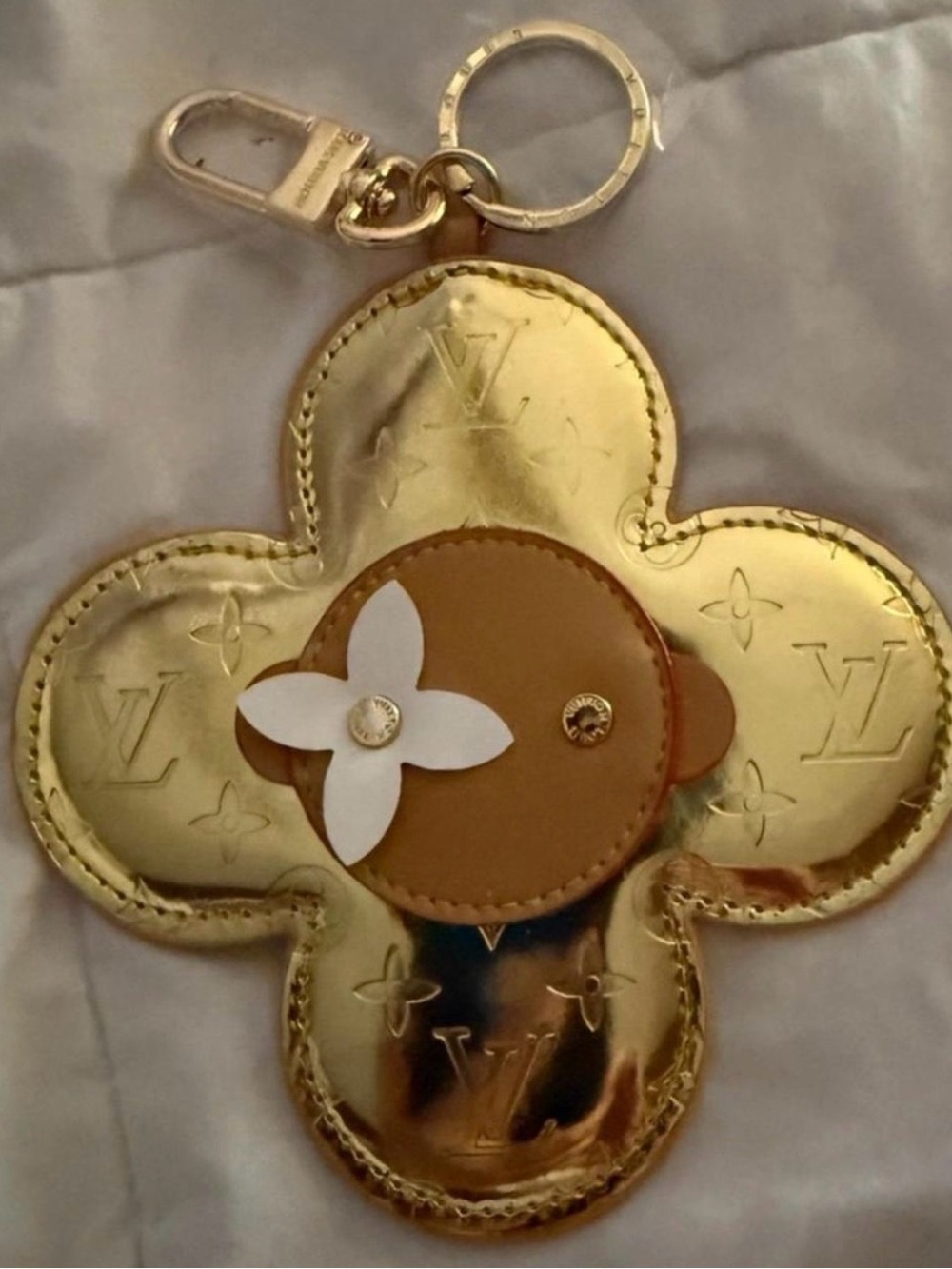 Vivienne  Gold Flower Keychain Charm - bag Charm